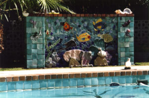 Mosaic pool wall