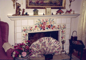Custom fireplace tile deco mural